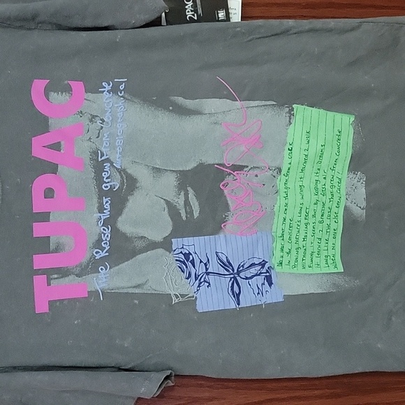 Tupac Gray Graphic T-Shirt Unisex NEW - Picture 2 of 8